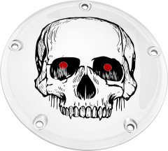 Custom Engraving 7  M8 Flt/flh Derby Cover Skull Chrome