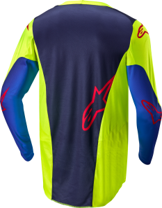 Alpinestars Racer Hoen Jersey Yellow Fluo/blue/night Navy Md