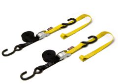 Powertye Tie-down Cam S-hook Soft-tye 1"x6' Black/yellow Pair