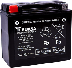 Yuasa Battery Ytx20h Sealed Factory Activated