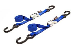 Powertye Tie-down Cam S-hook 1"x5.5' Blue Pair