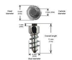 Igrip 11mm Standard Screw Studs Qty 100  Acid Concrete