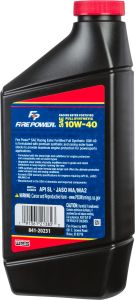 Fire Power Synthetic 4-stroke Oil W/ester 10w-40 Qt 12/case  Acid Concrete