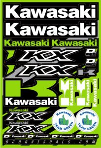 D-cor Kawasaki Decal Sheet 12"x18"