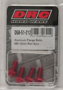 Drc Aluminum Flange Bolts Red M6x12mm 4/pk