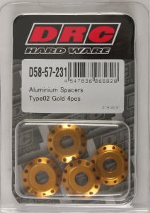 Drc Aluminum Spacers Type 2 Gold M6x12mm 4/pk