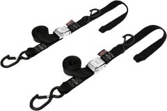 Powertye Tie-down Rat Sec Hook Soft-tye 1.5"x6.5' Black/black Pair