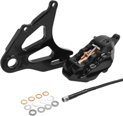 Hawg Halters Inc 4 Pist Rear Caliper Kit Black St 18-up