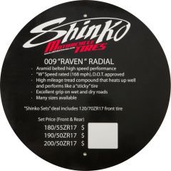 Shinko Tire Display Sign 009 Raven