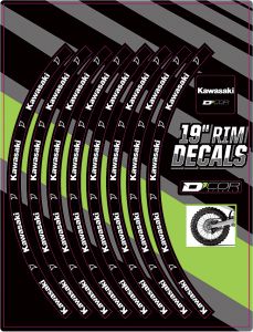 D-cor Rim Decals 19" Kawasaki Logo Rear