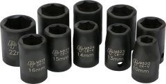 Performance Tool 10 Pc 1/2" Met Imp Skt Set Shallow 0.5 in. Acid Concrete