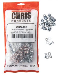 Chris Products License Plate Fasteners 100/pk 100 Pack