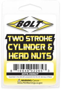 Bolt 2 Stroke Cylinder & Head Nuts Universal-all 2 Stroke Motors