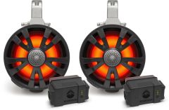 Ecoxgear 2-pack Black 8' Speakers Two Amplified + Two Batteries