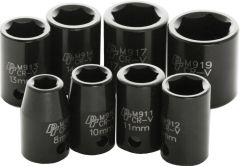 Performance Tool 8 Pc 3/8" Met Imp Skt Set Shallow