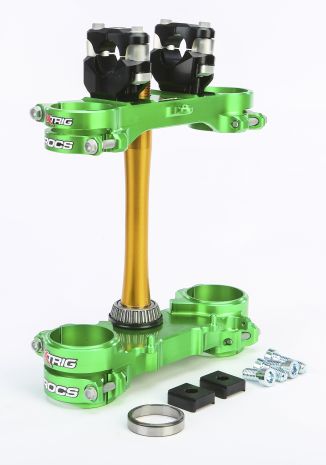 Xtrig Rocs Tech Clamp Set Green Kawasaki 23mm  Green