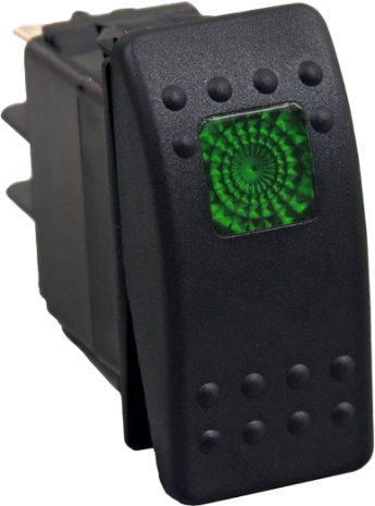 Open Trail Lighted Rocker Switch Green  Green