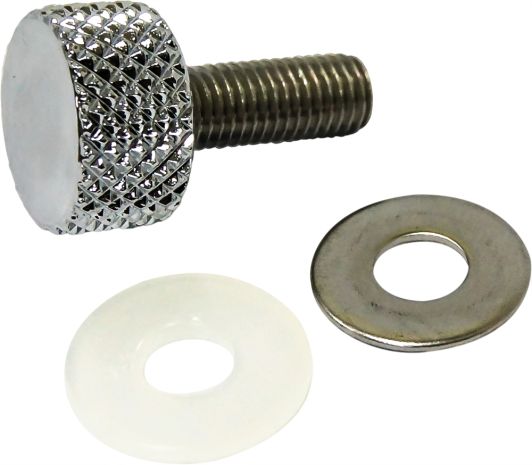 Harddrive Knurled Seat Knob 1/4-28 Chrome  Alpine White