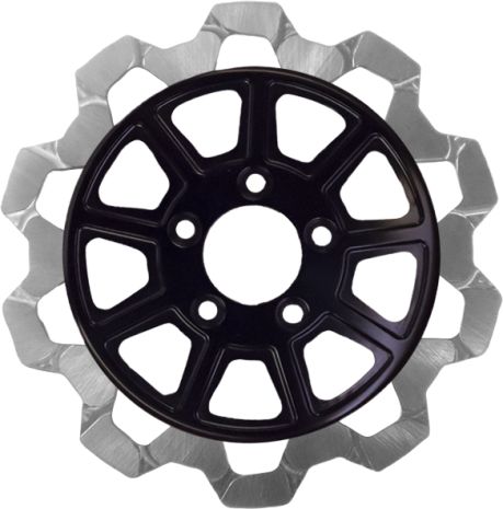 Lyndall Brakes 9 Spoke Rotor Front Blk/sil Bow Tie 11.8"  Black/Silver