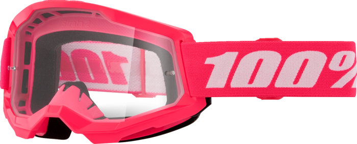 100% Strata 2 Goggle Pink Clear Lens  Acid Concrete