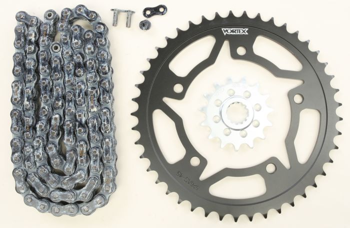 Vortex Sprocket/chain Kit Stl/stl 15/45t Sil Sx3 520-114l Blk  Black