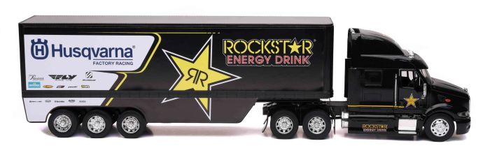 New-ray 1:32 Scale Rockstar Husqvarna Racing Transporter Rig  Alpine White