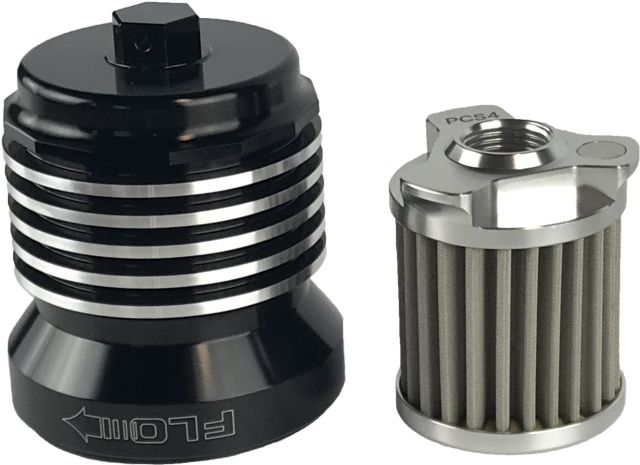 Pcracing Flo Reusuable Oil Filter Black/polished Fins  Black