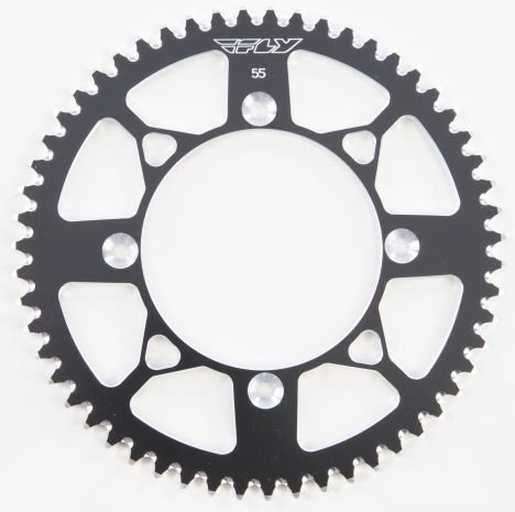 Fly Racing Rear Sprocket Aluminum 55t-420 Blk Honda  Black