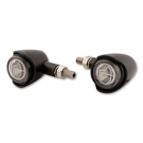 Highsider Akron-x Led Turn Signal Pair Smoked Lens Black  Black