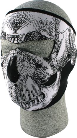 Zan Full Face Mask Black/white Skull  Alpine White