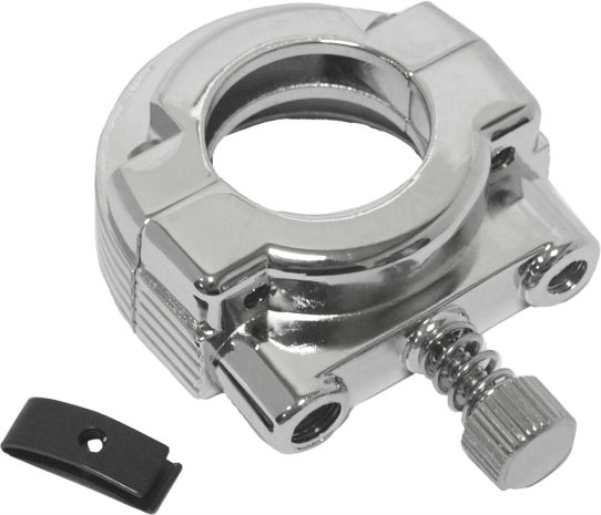 Harddrive Throttle Clamp Single Cable Chrome  Alpine White