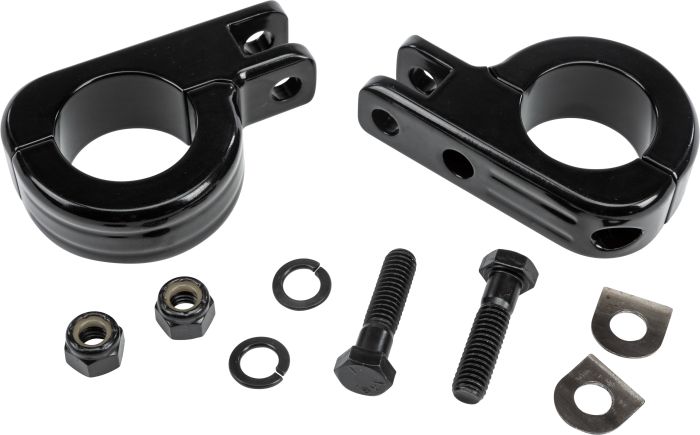 Harddrive Footpeg Mount Clamps 1.5" Bar Black  Black