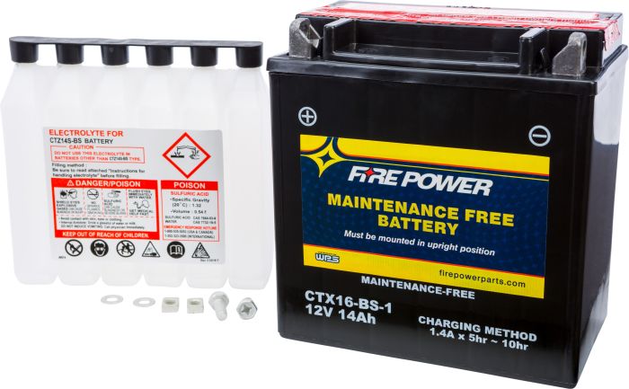 Fire Power Battery Ctx16-bs-1 Maintenance Free  Acid Concrete