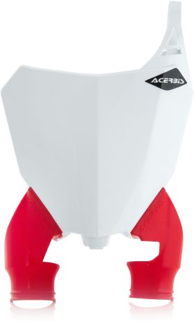 Acerbis Front Number Plate Red/white  Red/White