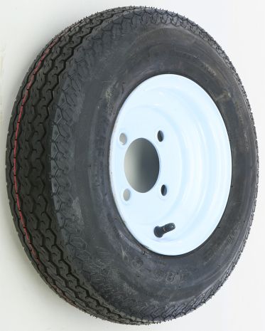 Trailer Tire & Standard Steel Wheel Assembly  White