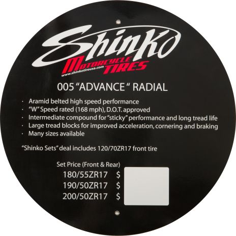 Shinko Tire Display Sign 005 Advance  Acid Concrete