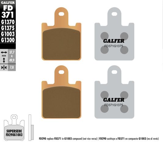 Galfer Brake Pads Sintered Ceramic Fd371g1375  Acid Concrete