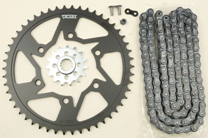 Vortex Sprocket/chain Kit Stl/stl 15/50t Sil Sx3 520-116l Blk  Black