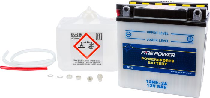 Fire Power Battery W/acid 12n9-3a 12v  Acid Concrete