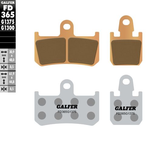 Galfer Brake Pads Sintered Ceramic Fd365g1375  Acid Concrete