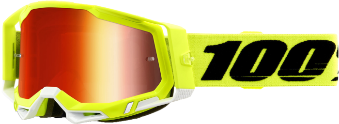 100% Racecraft 2 Goggle Yellow Mirror Red Lens  Acid Concrete