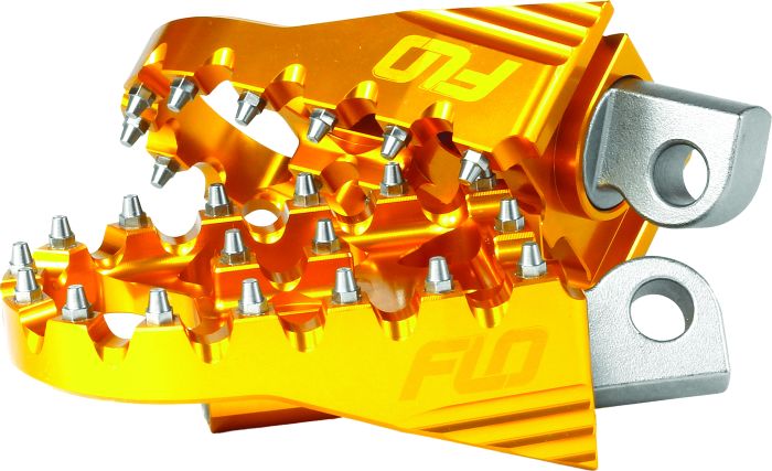 Flo Motorsports Moto Style Footpeg Set Gold 2"x3.125"  Gold