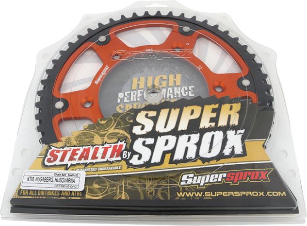 Supersprox Rear Stealth Sprocket Alu/stl 52t-520 Org Husaberg/husq/ktm  Orange