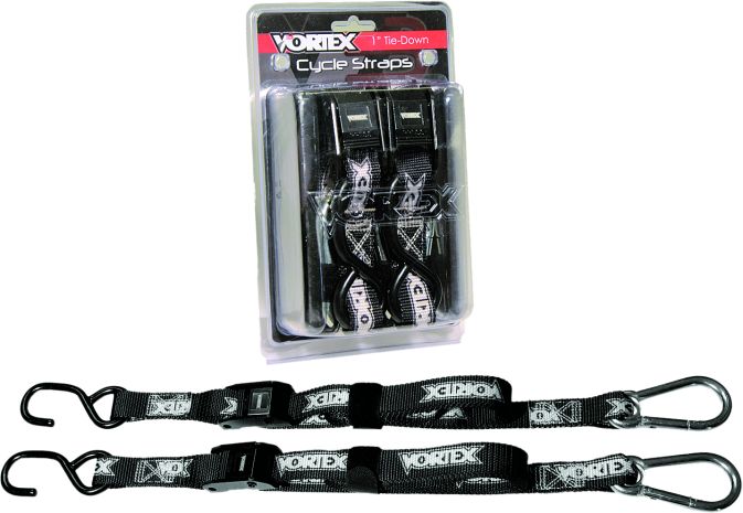 Vortex Tie Downs 1" 2/pk Blk  Alpine White