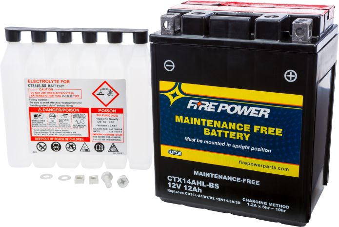 Fire Power Battery Ctx14ahl-bs Maintenance Free  Acid Concrete