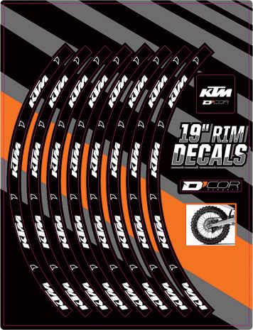 D-cor Rim Decals 19" Ktm Logo Rear  Acid Concrete