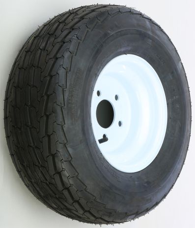 Trailer Tire & Standard Steel Wheel Assembly  White