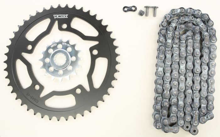 Vortex Sprocket/chain Kit Stl/stl 16/45t Sil Rx3 520-110l Blk  Black