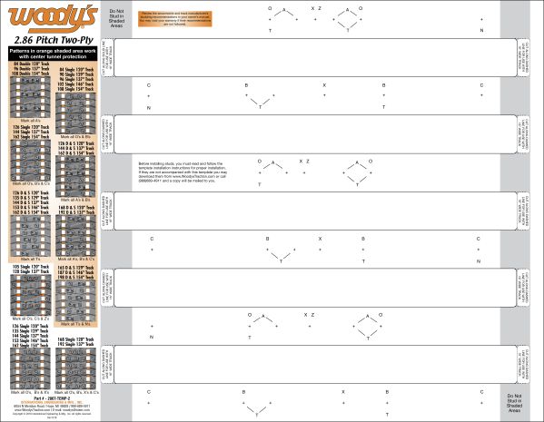 Woodys Studding Template 2.86 Pitch 2-ply  Acid Concrete