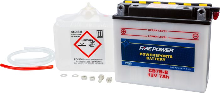 Fire Power Battery W/acid Cb7b-b 12v Heavy Duty  Acid Concrete